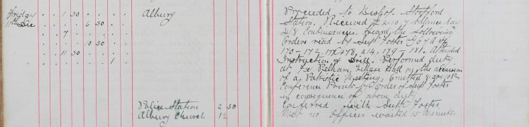 Proceeded to Bishop's Stortford received balance of pay, and instruction and drill