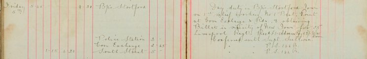 Obtaining billets on vicinity of New Town for 25th Liverpool Regt