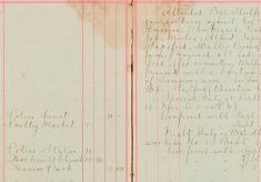 Attended Bishop's Stortford Petty Sessions gave evidence against Geo Clary, Fredk Emmerson, Thos Marsh, Ralph Regent, John Morton, Albert Sapsford, Walter Sapsford, Walter Brown, Percy Peacock, James Hayward all lads of Bishop's Stortford for committing wilful damage, dismissed with a Caution, proved service of summons upon Thos Doe, Skin Merchant Bishop's Stortford (education Base)
