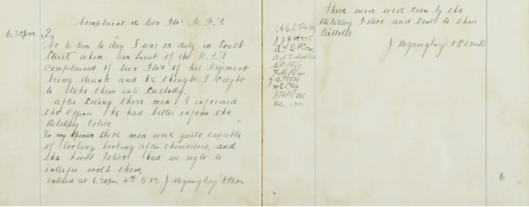 Complaint, Two Private's drunk