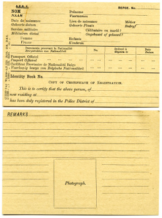 English identity card