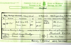 Marriage certificate - left hand side