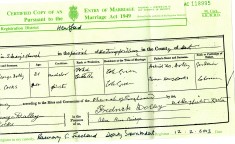 Marriage certificate - right hand side