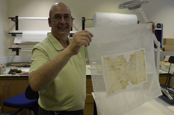 Jeff Cargill with the repaired document
