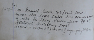 Police Incident Book, 03 June 1915