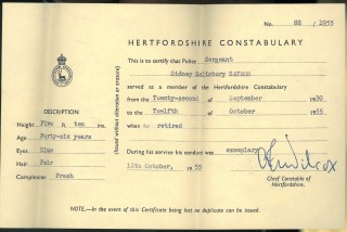Sayers, Sidney, 255, Police Constable, Sergeant.