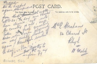 stampede_horses_postcard Horse lines of the Staffordshire Yeomanry at Bishops Stortford (reverse) | BISHM 566